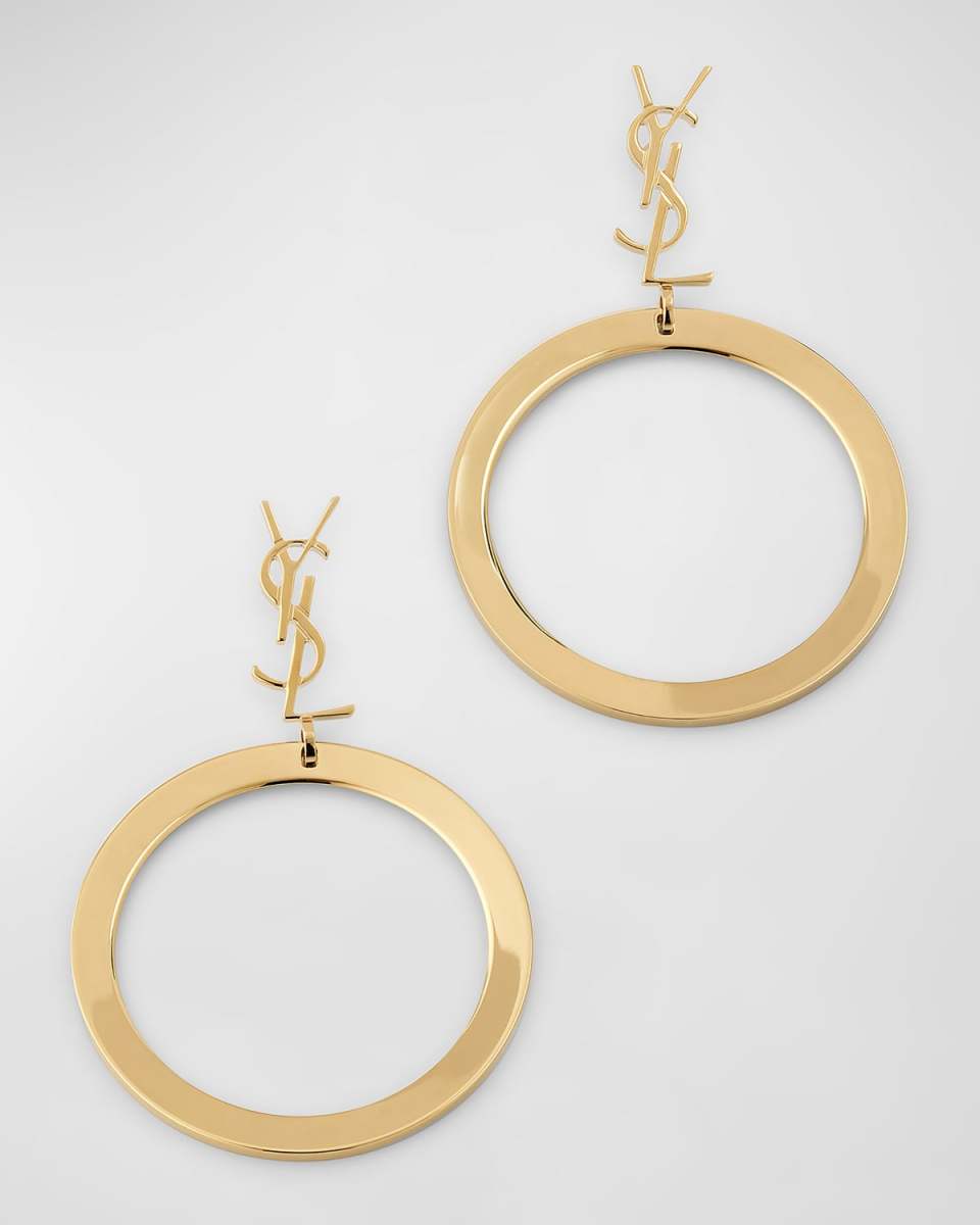 YSL Logo Hoop Earrings